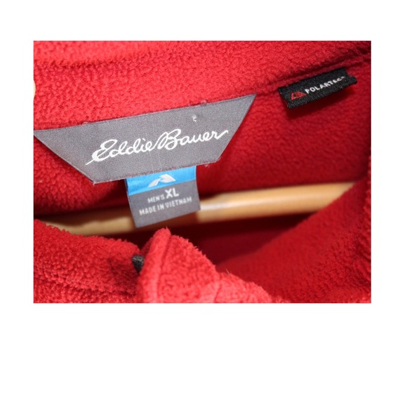 Eddie Bauer First Ascent Jacket Mens XL Red 1/4‎ Zip Pullover Fleece Outdoors - Picture 3 of 6